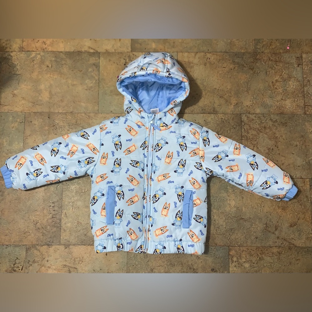 bluey cartoon puffer coat